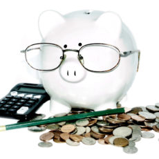 Serious piggy for retirement planning concept